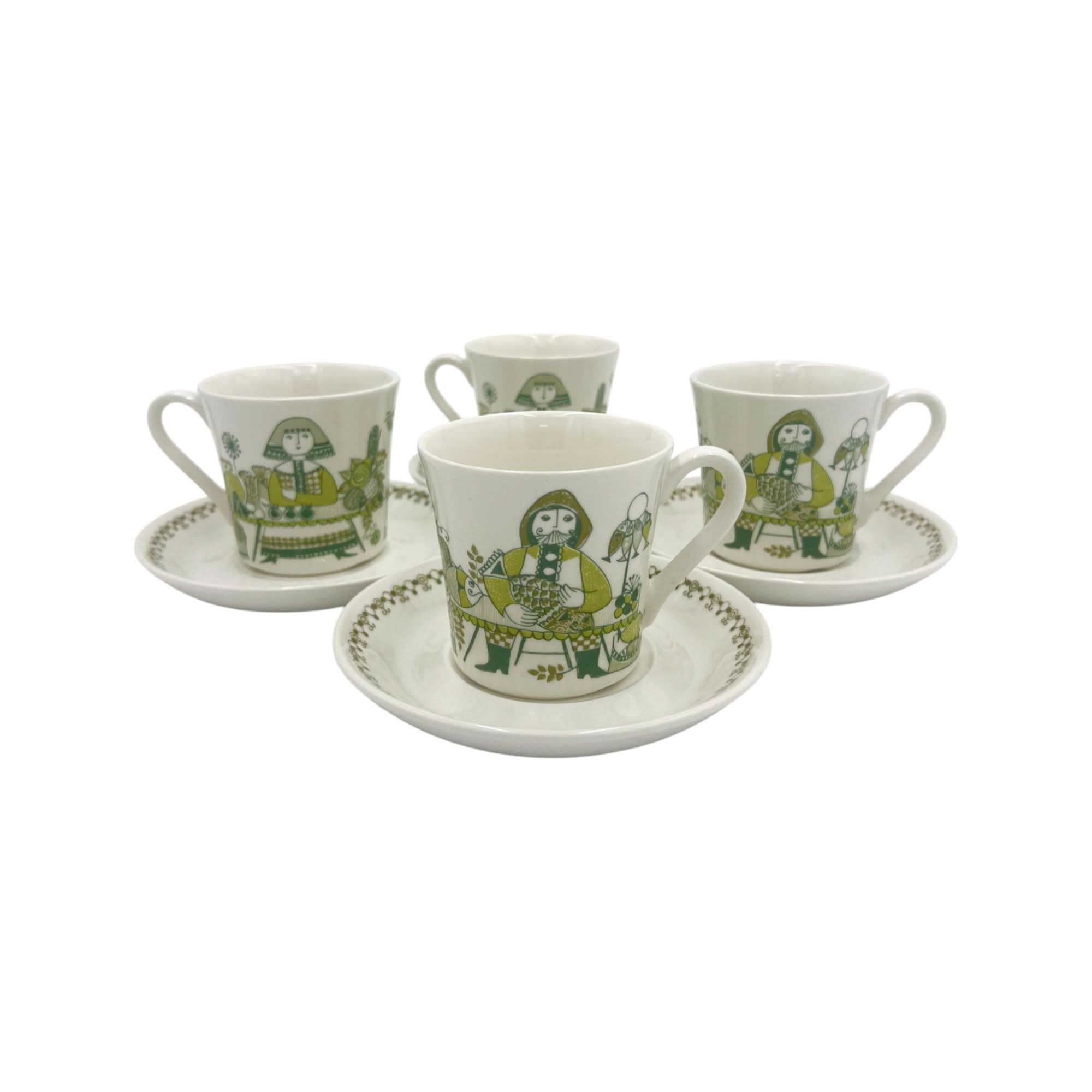 Shop Figgjo / Figgio Norway Turi 'Market' Cups and Saucers x 4 | Bazaa