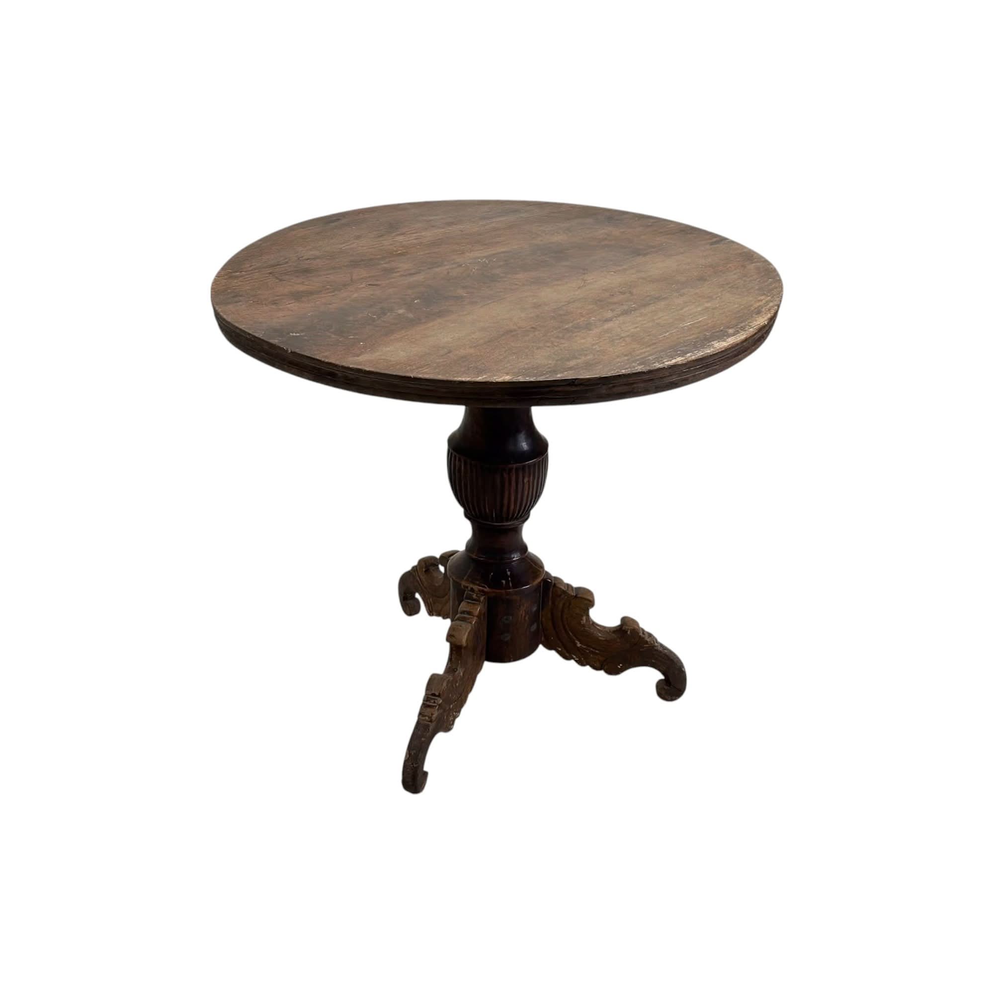 Teak Wood Antique Pedestal Table Styles D Scan Style Mid Century