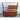 Front view of the vintage timber-veneer wall unit with shelving, drawers and cupboards
