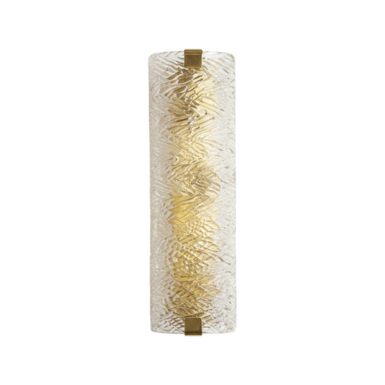 A Murano "Bark" Textured Glass and Brass Wall Light (4 available)