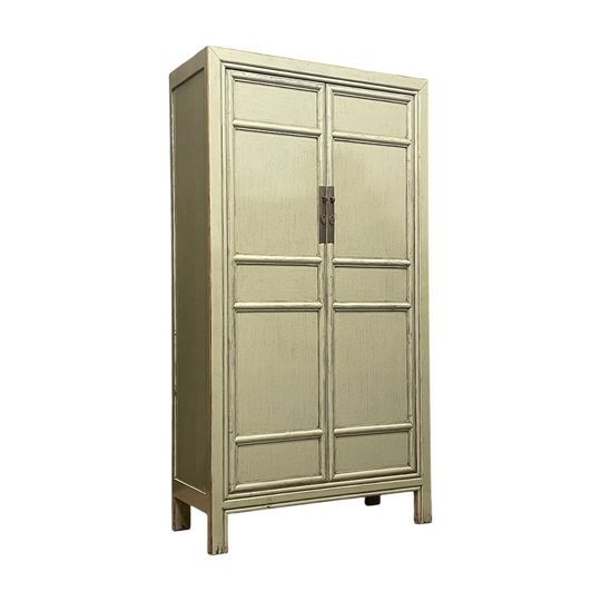 Chinese Green Lacquered Storage Cabinet