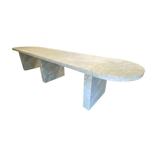 Marble Oval Bench/Coffee Table