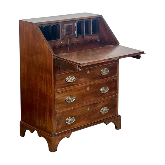 Antique English Georgian Mahogany Drop front Bureau / Writing Desk.