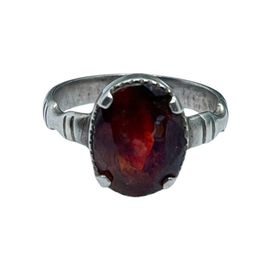 10 ct Natural yellow garnet ring, Sterling silver, antique, handmade,  Sterling silver, ring, Gift