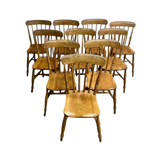 10 x  Antique Spinel Back Rustic Farmhouse Kitchen/ Dining Chairs*
