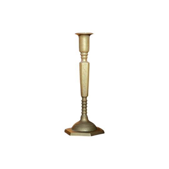carved brass candle holder