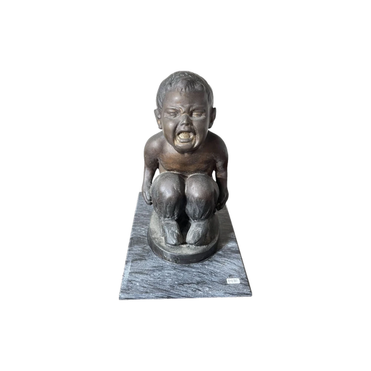 Satyr Greek Mythology Sculpture – Crying Boy Goat Motif