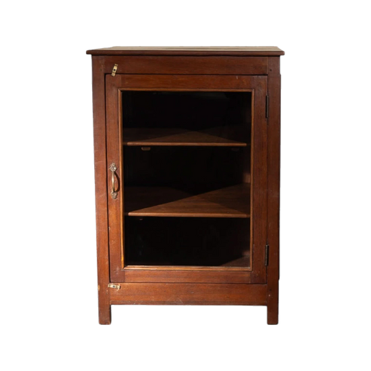 Vintage Teak Glass-Door Display Cabinet #C066