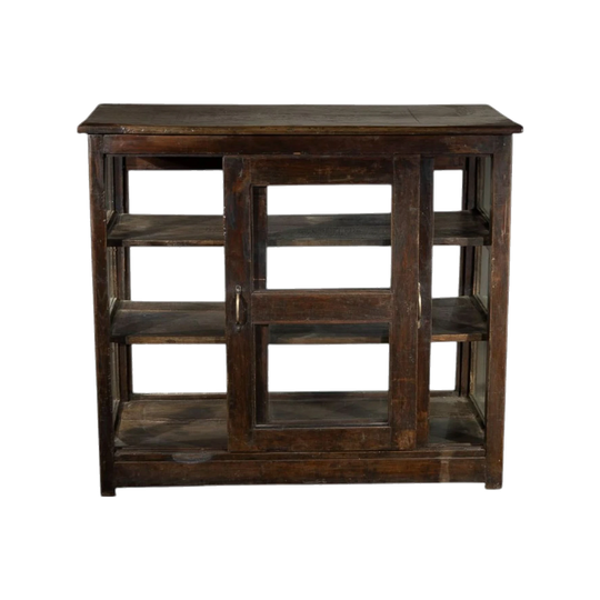 Vintage Display Cabinet with Sliding Glass Doors