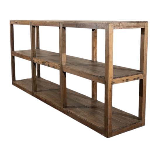 Vintage Wooden Wide Shelving Unit #49