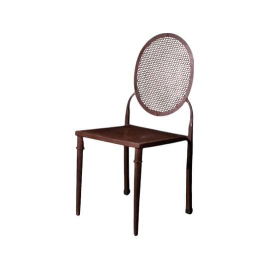 Iron Chair No. 110, Punch-Hole Backrest, Indoor–Outdoor