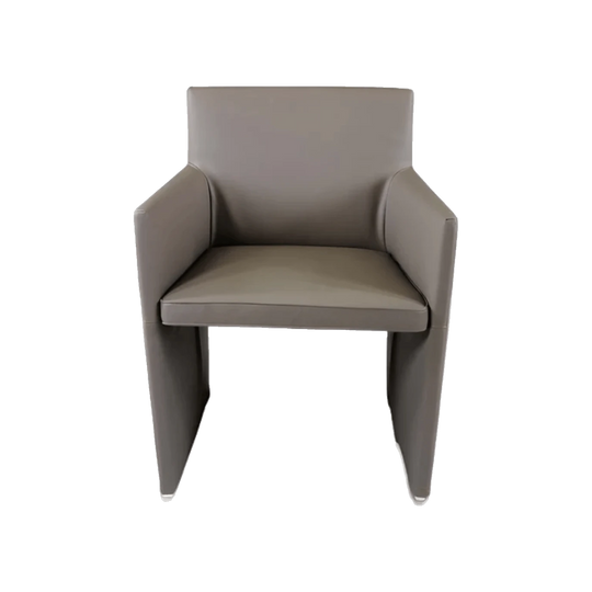 B&B Italia Posa Armchair – Italian Design by Antonio Citterio - Ash Grey Leather