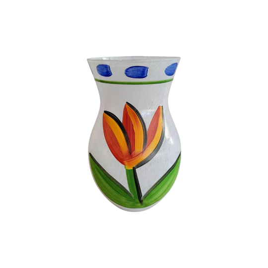 Kosta Boda Tulipa Hand-Painted Glass Vase by Ulrica Hydman‑Vallien, Sweden, Early 1990s