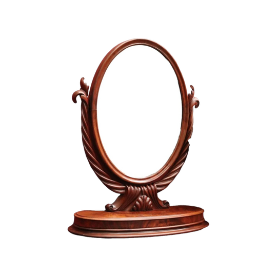 Antique English Mahogany and Flame Mahogany Toilet Mirror for Chest of Drawers, c. 1870