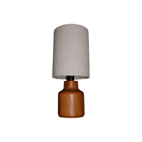 Dyrlund Teak Lamp with Boucle Shade