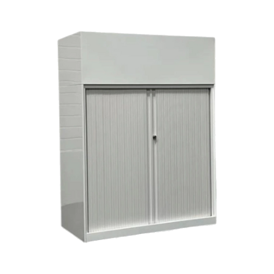 Half Height White Metal Tambour with Key