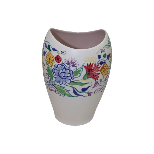 Large Poole Pottery vase decorated with floral BN pattern