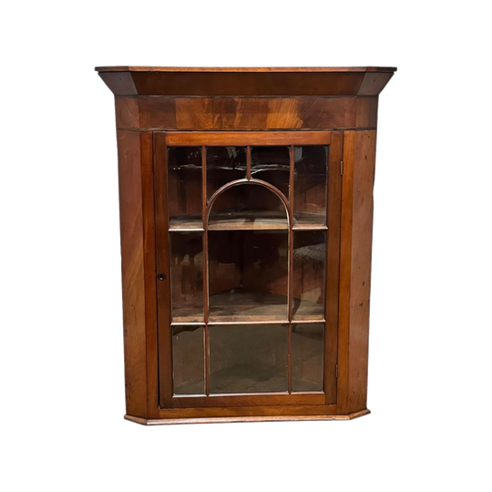 Georgian Mahogany Single-Door Corner Hanging Cabinet, c.1810