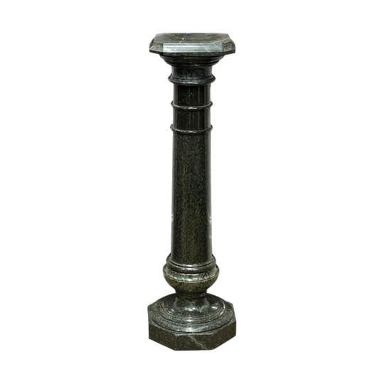 French 19th-Century Green Marble Pedestal with Square Top, c.1860