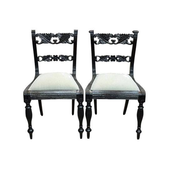 Pair of Ebonised Hall Chairs, George Lansell Estate, Bendigo, c.1870