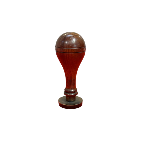 19th-Century Mahogany and Brass Wax Seal, c.1860
