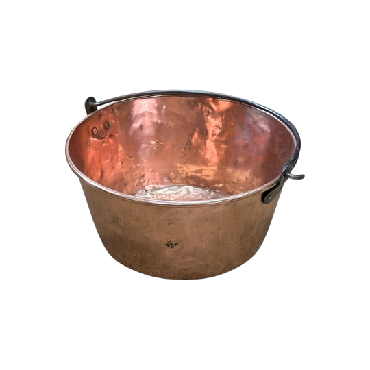 Copper Firewood Pot with Cast Iron Handle, c. 1880