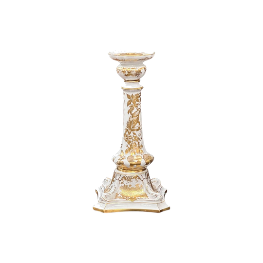 Royal Crown Derby 'Gold Alves' Hand-Painted Ceramic Candlestick, England, c.1975