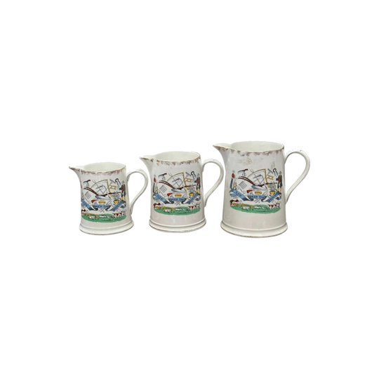 Set of Three English "Farmer and Verse" Jugs, c.1920