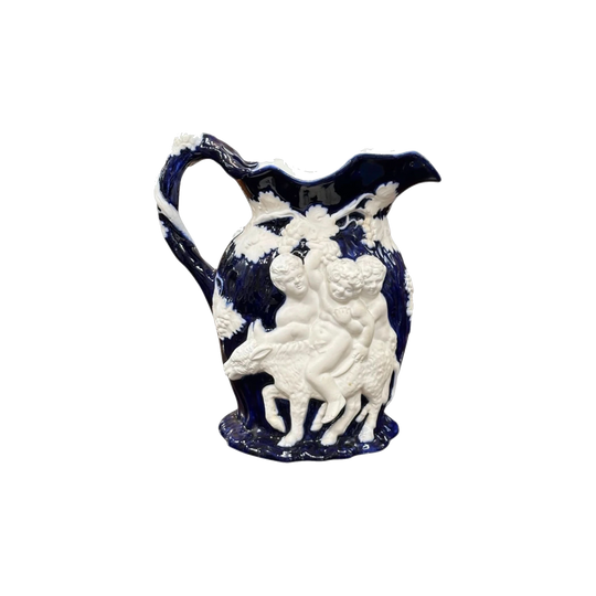 Minton Silenus Jug, Deep Blue and White, England, c.1840