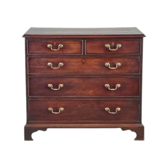Antique English George III Cuban Mahogany Chest of Drawers, Late 18th Century