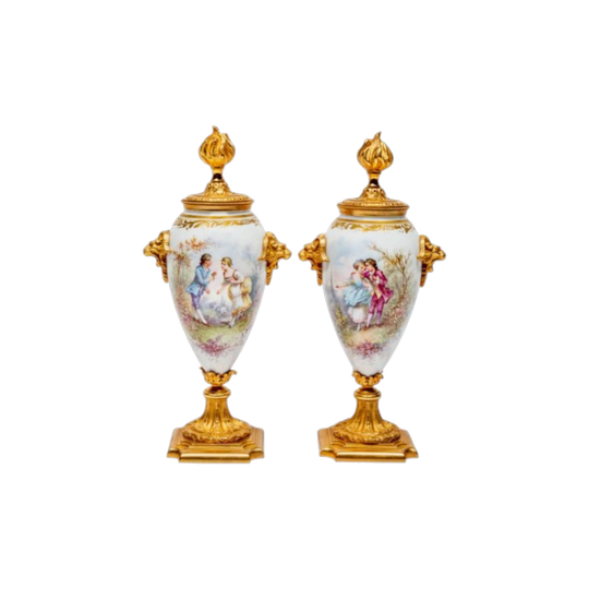 19th century French porcelain vases