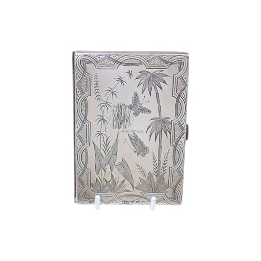 Sterling silver card case with diary and pencil by Hilliard & Thomason