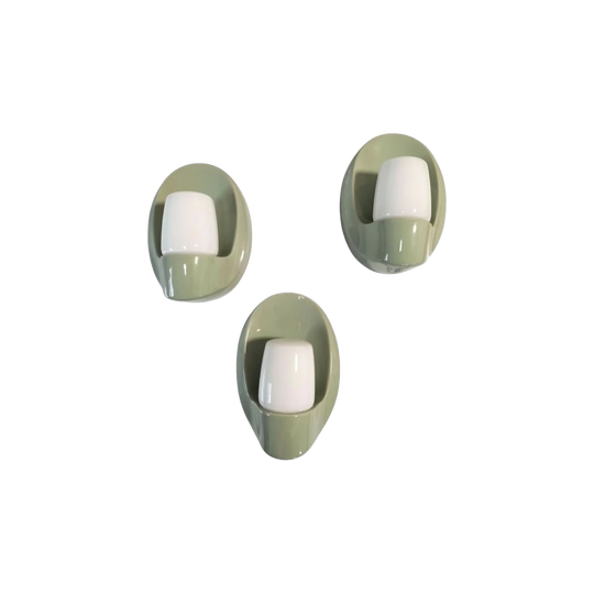 Extremely rare set of Sage Green Wilhelm Wagenfeld Ceramic Systral Wall Sconce