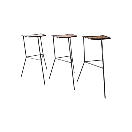 Rattan & Iron Bar Stools