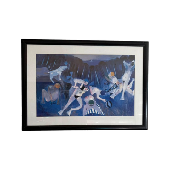 Arthur Boyd, Riverbank with bathers and Mars (1985) – Professionally Framed Print