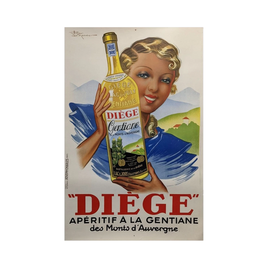Diege Aperitif A La Gentiane – Vintage Poster (128 × 88)
