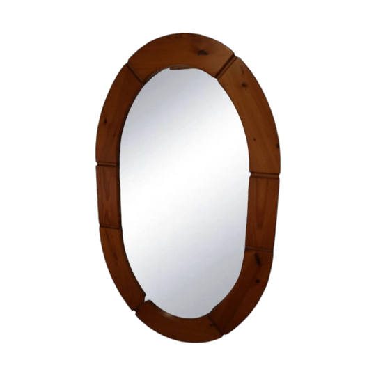 Large Pine Oval Mirror
