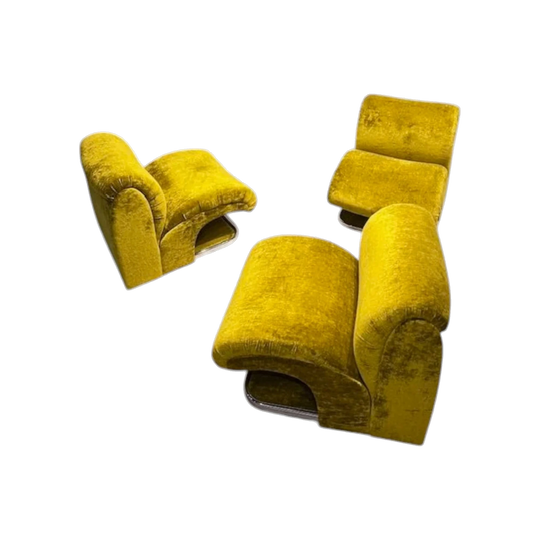 Vintage Giovanni Offredi Italian Lounge Chairs