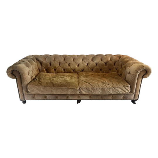 Timothy Oulton x Restoration Hardware Suede Chesterfield