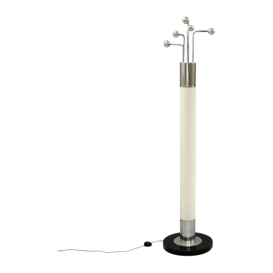Italian Space Age Coat Stand with Integrated Lamp, Chrome