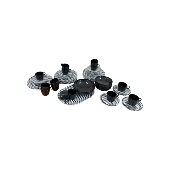Texas Ware Melmac Houndstooth Dinnerware Set, 66 Pieces
