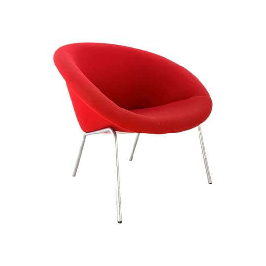 Walter Knoll 369 Saucer Chair – Original Red Wool Upholstery