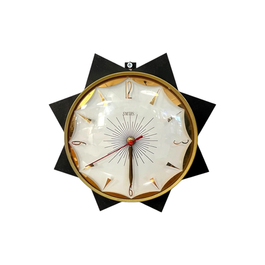 Smiths Brass and Black Wall Clock