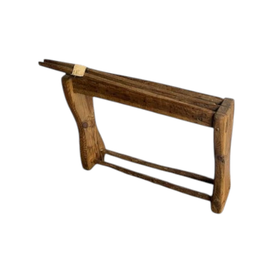 Early Swedish Handmade Flax Brake and Thresher in Riven Oak, Five Blades, c.1830