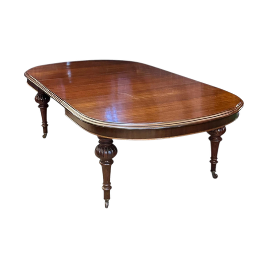 19th‑Century Mahogany D‑End Extending Dining Table, c.1870, Two Leaves