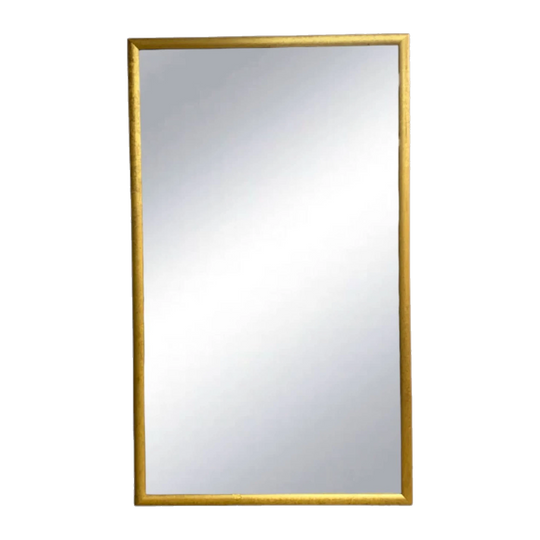 Large Vintage Floor Mirror with Bevelled Edge and Curved Gold Frame