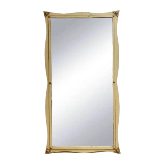 Large Vintage Wavy Wall Mirror with Curved Frame