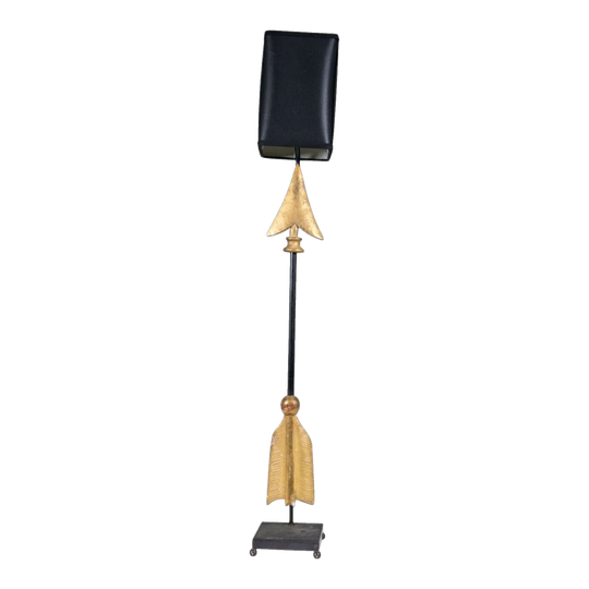French Empire Gilded Arrow Mounted as Lamp, Bronze Base