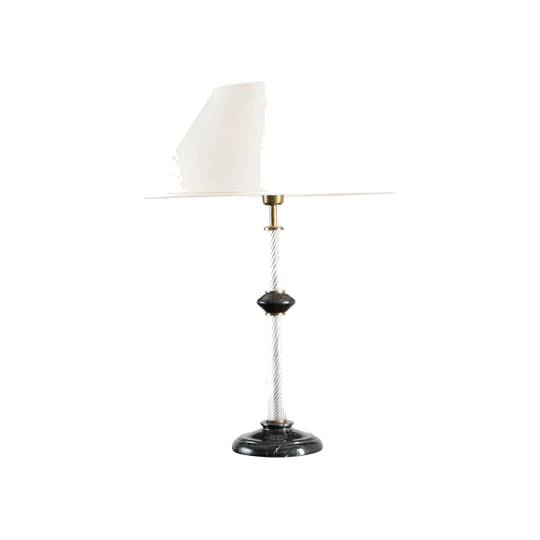Tomaso Buzzi Style Murano Glass Table Lamp with Marble Base, Italy, c. 1970