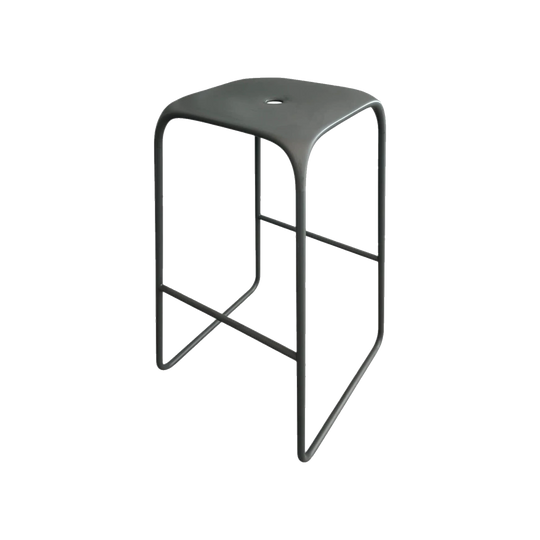 Infiniti Bobo Stool, Grey — Design by Fabrizio Batoni, Polypropylene Seat & Steel Frame